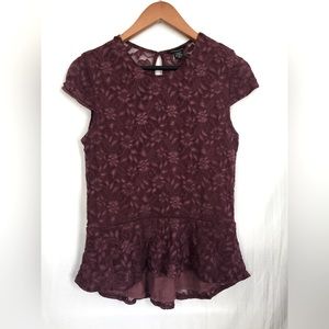 Moda international burgundy blouse. Size large.